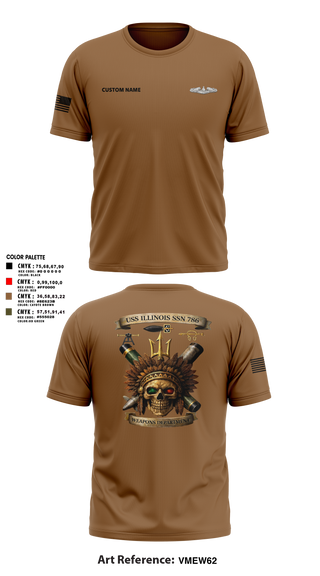 Short Sleeve Performance Shirt, USS Illinois (SSN 786), , Teamtime, Team time, sublimation, custom sports apparel, team uniforms, spirit wear, spiritwear, sports uniforms, custom shirts, team store, custom team store, fundraiser sports, apparel fundraiser