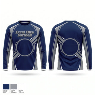 Long Sleeve Performance Shirt, Excel Elite Softball, Softball, Teamtime, Team time, sublimation, custom sports apparel, team uniforms, spirit wear, spiritwear, sports uniforms, custom shirts, team store, custom team store, fundraiser sports, apparel fundraiser