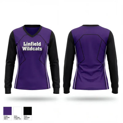 Linfield Wildcats 37082646 Women's Long Sleeve V-neck Shirt - 1
