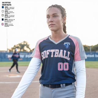 Womens Long Sleeve Vneck Shirt, Amador High School Softball, Softball, Teamtime, Team time, sublimation, custom sports apparel, team uniforms, spirit wear, spiritwear, sports uniforms, custom shirts, team store, custom team store, fundraiser sports, apparel fundraiser
