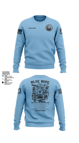 Crew Neck Sweatshirt, Blue Rope Association, Air Force, Teamtime, Team time, sublimation, custom sports apparel, team uniforms, spirit wear, spiritwear, sports uniforms, custom shirts, team store, custom team store, fundraiser sports, apparel fundraiser