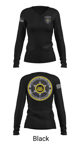 Womens Long Sleeve Vneck Shirt, Jackson County SD, Police, Teamtime, Team time, sublimation, custom sports apparel, team uniforms, spirit wear, spiritwear, sports uniforms, custom shirts, team store, custom team store, fundraiser sports, apparel fundraiser