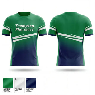 Old School Cotton Feel Shirt, Thompson Pharmacy, Baseball, Teamtime, Team time, sublimation, custom sports apparel, team uniforms, spirit wear, spiritwear, sports uniforms, custom shirts, team store, custom team store, fundraiser sports, apparel fundraiser