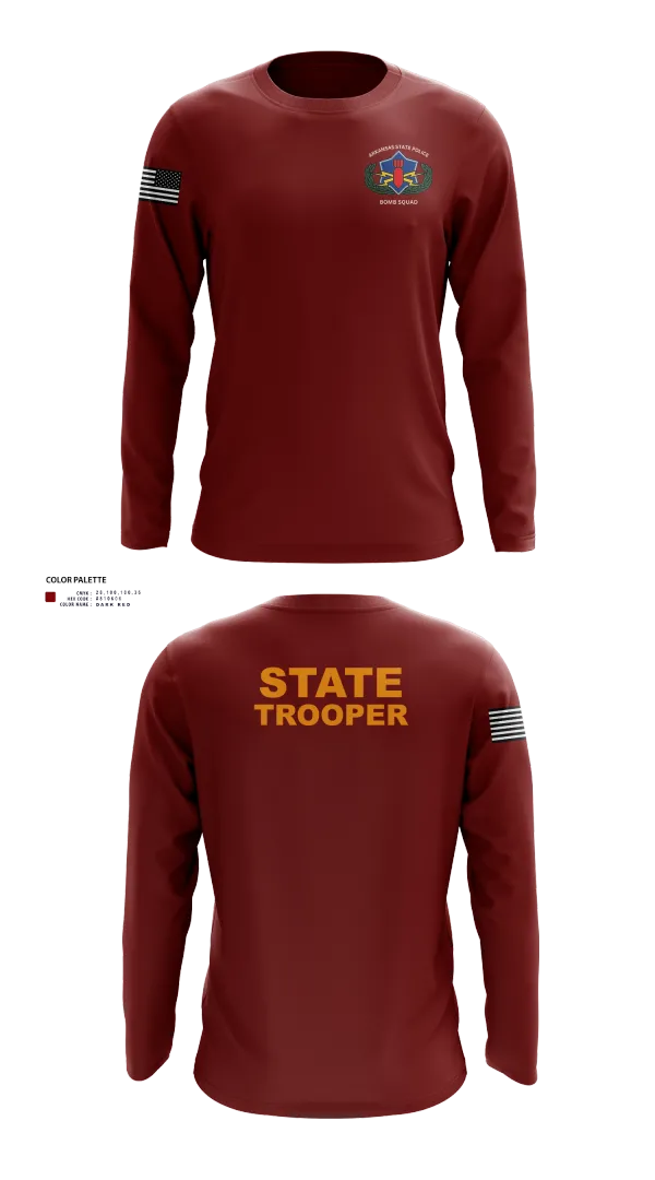 Long Sleeve Performance Shirt, Arkansas State Police Bomb Squad, , Teamtime, Team time, sublimation, custom sports apparel, team uniforms, spirit wear, spiritwear, sports uniforms, custom shirts, team store, custom team store, fundraiser sports, apparel fundraiser