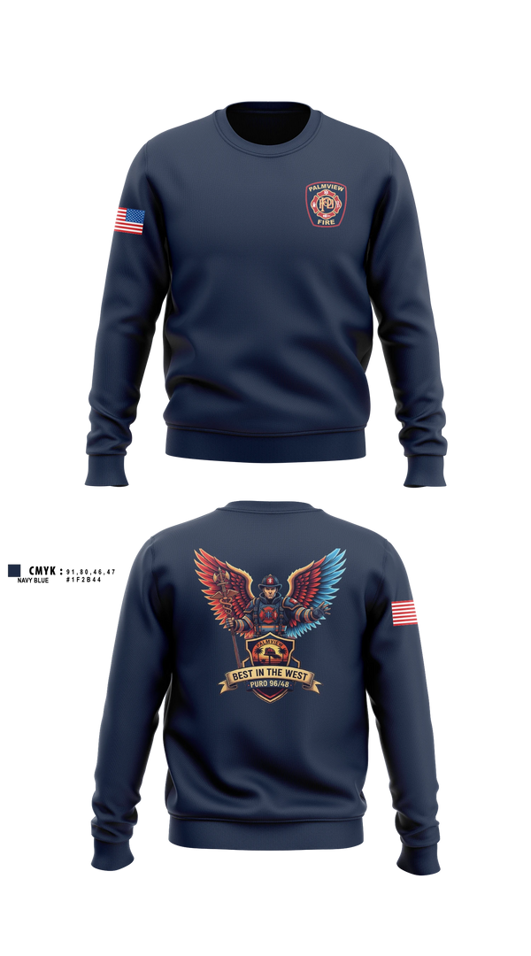 Crew Neck Sweatshirt, Palmview, Fire Department, Teamtime, Team time, sublimation, custom sports apparel, team uniforms, spirit wear, spiritwear, sports uniforms, custom shirts, team store, custom team store, fundraiser sports, apparel fundraiser