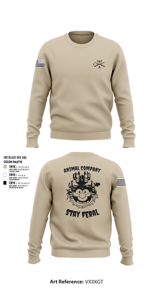 Crew Neck Sweatshirt, A Co 1/167, Army, Teamtime, Team time, sublimation, custom sports apparel, team uniforms, spirit wear, spiritwear, sports uniforms, custom shirts, team store, custom team store, fundraiser sports, apparel fundraiser