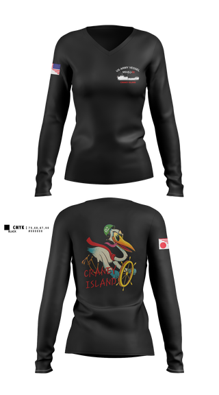 Womens Long Sleeve Vneck Shirt, MSV, Army, Teamtime, Team time, sublimation, custom sports apparel, team uniforms, spirit wear, spiritwear, sports uniforms, custom shirts, team store, custom team store, fundraiser sports, apparel fundraiser