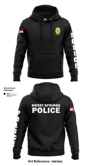 Hoodie, Sweet Springs, Police, Teamtime, Team time, sublimation, custom sports apparel, team uniforms, spirit wear, spiritwear, sports uniforms, custom shirts, team store, custom team store, fundraiser sports, apparel fundraiser