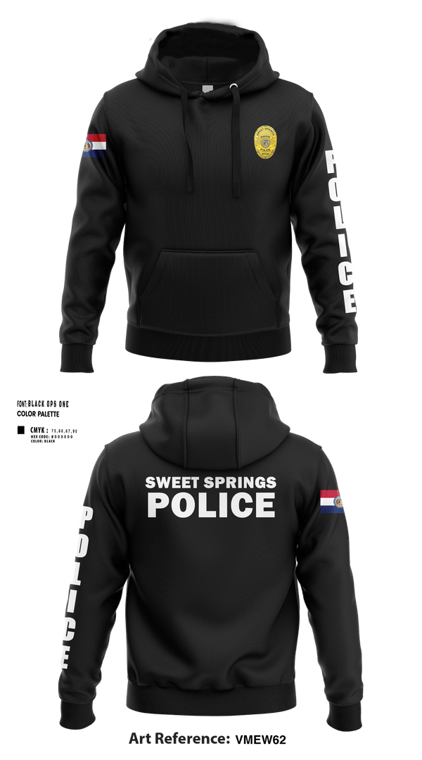 Hoodie, Sweet Springs, Police, Teamtime, Team time, sublimation, custom sports apparel, team uniforms, spirit wear, spiritwear, sports uniforms, custom shirts, team store, custom team store, fundraiser sports, apparel fundraiser