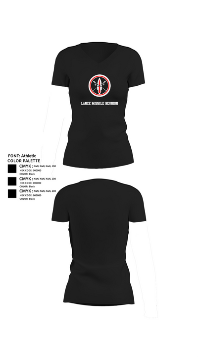 Lance missile reunion 25732287 Women's Short Sleeve V-neck Shirt - 24