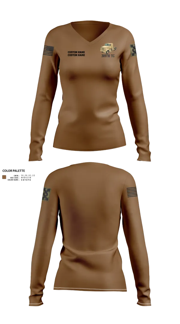 Womens Long Sleeve Vneck Shirt, 319th TC, , Teamtime, Team time, sublimation, custom sports apparel, team uniforms, spirit wear, spiritwear, sports uniforms, custom shirts, team store, custom team store, fundraiser sports, apparel fundraiser