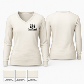 Womens Long Sleeve Vneck Shirt, EMMBROCK, , Teamtime, Team time, sublimation, custom sports apparel, team uniforms, spirit wear, spiritwear, sports uniforms, custom shirts, team store, custom team store, fundraiser sports, apparel fundraiser