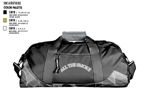 Duffle Bag, ALL THE SMOKE, Baseball, Teamtime, Team time, sublimation, custom sports apparel, team uniforms, spirit wear, spiritwear, sports uniforms, custom shirts, team store, custom team store, fundraiser sports, apparel fundraiser