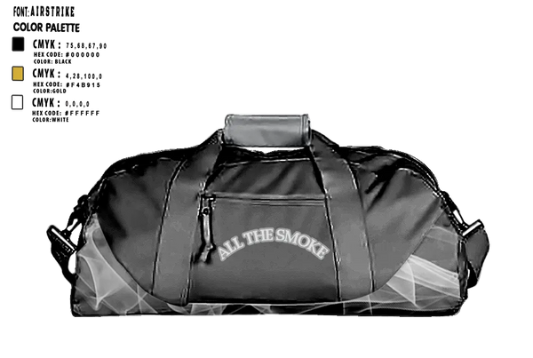 Duffle Bag, ALL THE SMOKE, Baseball, Teamtime, Team time, sublimation, custom sports apparel, team uniforms, spirit wear, spiritwear, sports uniforms, custom shirts, team store, custom team store, fundraiser sports, apparel fundraiser