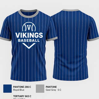Old School Cotton Feel Shirt, Vikings, Baseball, Teamtime, Team time, sublimation, custom sports apparel, team uniforms, spirit wear, spiritwear, sports uniforms, custom shirts, team store, custom team store, fundraiser sports, apparel fundraiser