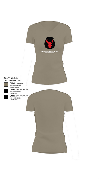 Womens Short Sleeve Vneck Shirt, 2nd Brigade Combat Team, 34th Infantry Division, , Teamtime, Team time, sublimation, custom sports apparel, team uniforms, spirit wear, spiritwear, sports uniforms, custom shirts, team store, custom team store, fundraiser sports, apparel fundraiser