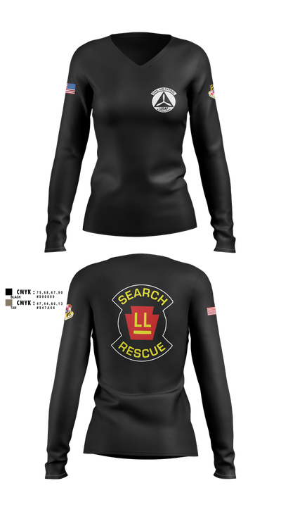 Wicomico Composite Squadron 95432076 Women's Long Sleeve V-neck Shirt - 1