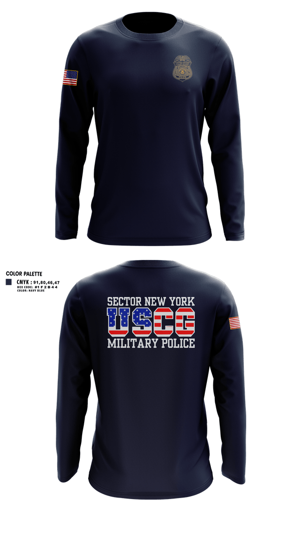Long Sleeve Performance Shirt, Sector New York Security Forces, Coast Guard, Teamtime, Team time, sublimation, custom sports apparel, team uniforms, spirit wear, spiritwear, sports uniforms, custom shirts, team store, custom team store, fundraiser sports, apparel fundraiser
