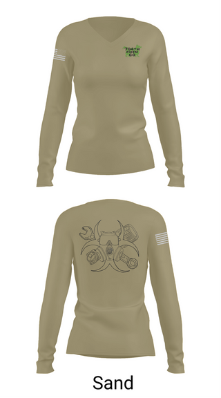 Womens Long Sleeve Vneck Shirt, 704th Chem Co, , Teamtime, Team time, sublimation, custom sports apparel, team uniforms, spirit wear, spiritwear, sports uniforms, custom shirts, team store, custom team store, fundraiser sports, apparel fundraiser