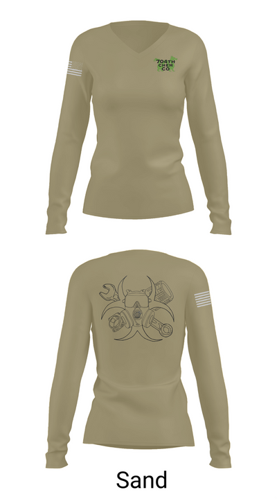 704th Chem Co 57484500 Women's Long Sleeve V-neck Shirt - 97