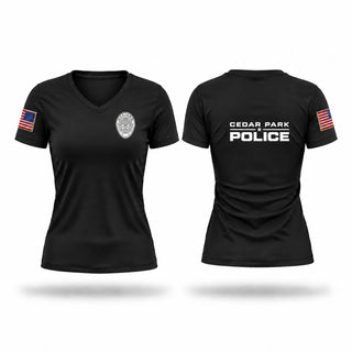Womens Short Sleeve Vneck Shirt, CPPD Platoon 100, Police, Teamtime, Team time, sublimation, custom sports apparel, team uniforms, spirit wear, spiritwear, sports uniforms, custom shirts, team store, custom team store, fundraiser sports, apparel fundraiser