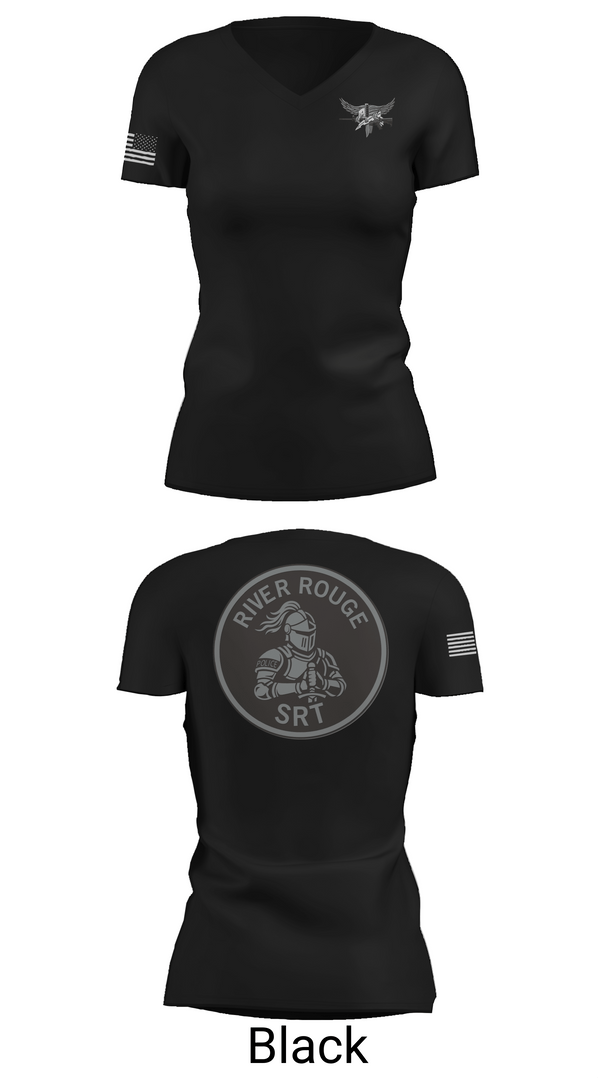 Womens Short Sleeve Vneck Shirt, River Rouge Police Special Response Team, Police, Teamtime, Team time, sublimation, custom sports apparel, team uniforms, spirit wear, spiritwear, sports uniforms, custom shirts, team store, custom team store, fundraiser sports, apparel fundraiser