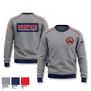 Crew Neck Sweatshirt, Belvior Volunteer Fire Department, Fire Department, Teamtime, Team time, sublimation, custom sports apparel, team uniforms, spirit wear, spiritwear, sports uniforms, custom shirts, team store, custom team store, fundraiser sports, apparel fundraiser
