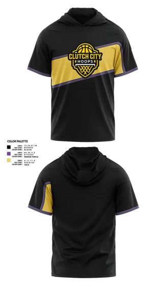 Short Sleeve Performance Shirt with hood, Clutch City Hoops, Men's Basketball, Teamtime, Team time, sublimation, custom sports apparel, team uniforms, spirit wear, spiritwear, sports uniforms, custom shirts, team store, custom team store, fundraiser sports, apparel fundraiser