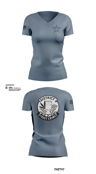 Womens Short Sleeve Vneck Shirt, District I Street Crimes, Police, Teamtime, Team time, sublimation, custom sports apparel, team uniforms, spirit wear, spiritwear, sports uniforms, custom shirts, team store, custom team store, fundraiser sports, apparel fundraiser
