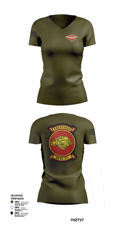 MWSS-273 Women's Short Sleeve V-neck Shirt - 1