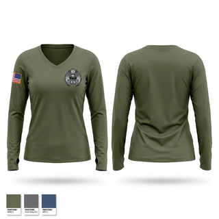 Womens Long Sleeve Vneck Shirt, CERT, Police, Teamtime, Team time, sublimation, custom sports apparel, team uniforms, spirit wear, spiritwear, sports uniforms, custom shirts, team store, custom team store, fundraiser sports, apparel fundraiser