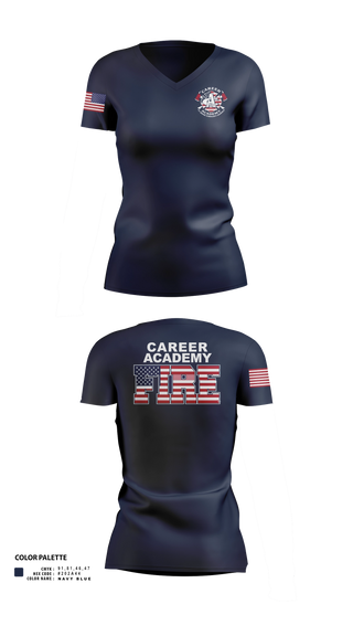 Womens Short Sleeve Vneck Shirt, FWCS Career Academy, Fire Department, Teamtime, Team time, sublimation, custom sports apparel, team uniforms, spirit wear, spiritwear, sports uniforms, custom shirts, team store, custom team store, fundraiser sports, apparel fundraiser