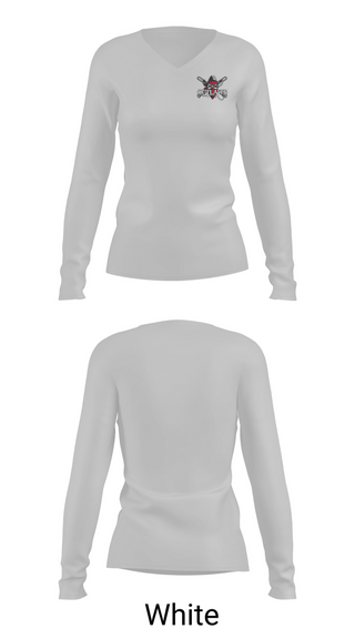 Womens Long Sleeve Vneck Shirt, Lexington Outlaws, Baseball, Teamtime, Team time, sublimation, custom sports apparel, team uniforms, spirit wear, spiritwear, sports uniforms, custom shirts, team store, custom team store, fundraiser sports, apparel fundraiser