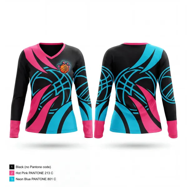Womens Long Sleeve Vneck Shirt, Ball Hawks, Men's Basketball, Teamtime, Team time, sublimation, custom sports apparel, team uniforms, spirit wear, spiritwear, sports uniforms, custom shirts, team store, custom team store, fundraiser sports, apparel fundraiser
