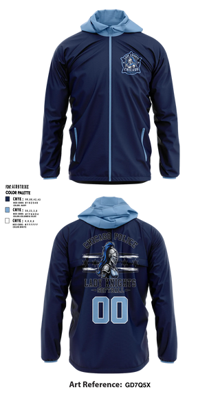 Windbreaker, Chicago Police Lady Knights, Softball, Teamtime, Team time, sublimation, custom sports apparel, team uniforms, spirit wear, spiritwear, sports uniforms, custom shirts, team store, custom team store, fundraiser sports, apparel fundraiser