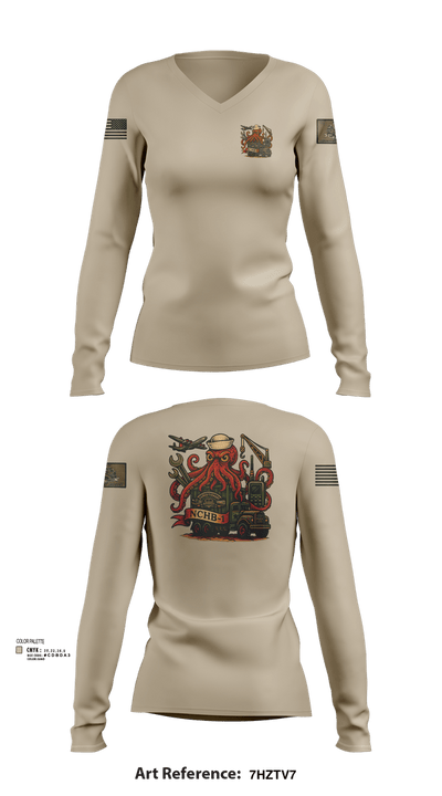 NCHB-1 21856611 Women's Long Sleeve V-neck Shirt - 103