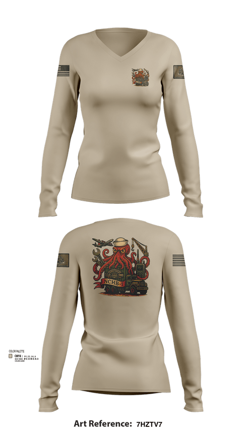 Womens Long Sleeve Vneck Shirt, NCHB-1, , Teamtime, Team time, sublimation, custom sports apparel, team uniforms, spirit wear, spiritwear, sports uniforms, custom shirts, team store, custom team store, fundraiser sports, apparel fundraiser