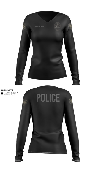 Womens Long Sleeve Vneck Shirt, Tye Police - TX, Police, Teamtime, Team time, sublimation, custom sports apparel, team uniforms, spirit wear, spiritwear, sports uniforms, custom shirts, team store, custom team store, fundraiser sports, apparel fundraiser