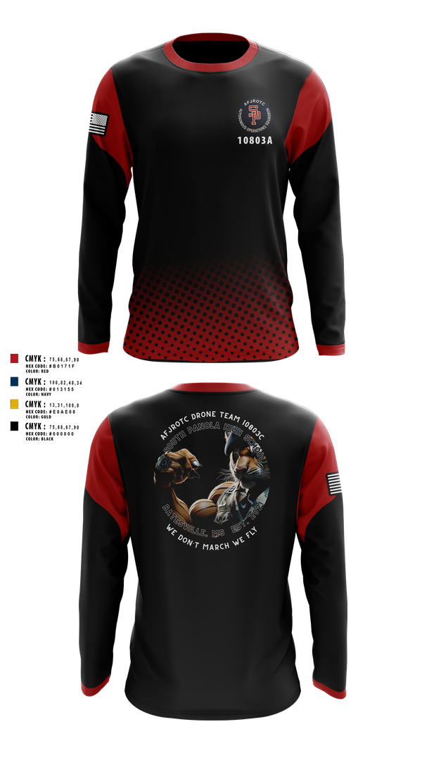 Long Sleeve Performance Shirt, AFJROTC MS-081 DRONE TEAM, , Teamtime, Team time, sublimation, custom sports apparel, team uniforms, spirit wear, spiritwear, sports uniforms, custom shirts, team store, custom team store, fundraiser sports, apparel fundraiser