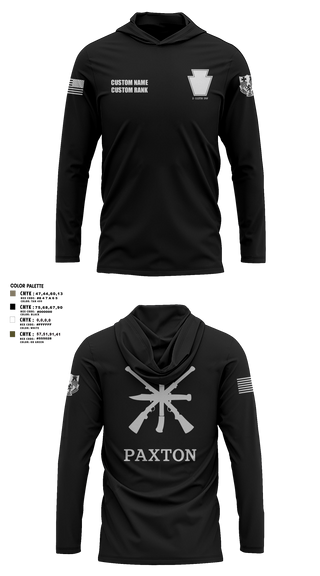 Long Sleeve Performance Shirt with hood, 319th IEW, , Teamtime, Team time, sublimation, custom sports apparel, team uniforms, spirit wear, spiritwear, sports uniforms, custom shirts, team store, custom team store, fundraiser sports, apparel fundraiser