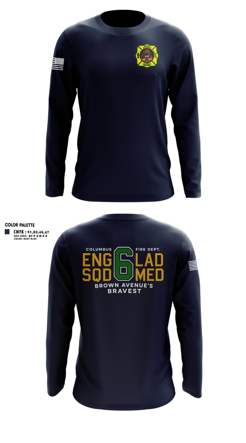Long Sleeve Performance Shirt, Station 6, Fire Department, Teamtime, Team time, sublimation, custom sports apparel, team uniforms, spirit wear, spiritwear, sports uniforms, custom shirts, team store, custom team store, fundraiser sports, apparel fundraiser