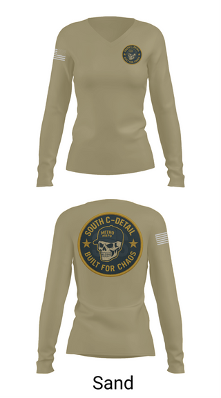 Womens Long Sleeve Vneck Shirt, South C Detail, , Teamtime, Team time, sublimation, custom sports apparel, team uniforms, spirit wear, spiritwear, sports uniforms, custom shirts, team store, custom team store, fundraiser sports, apparel fundraiser
