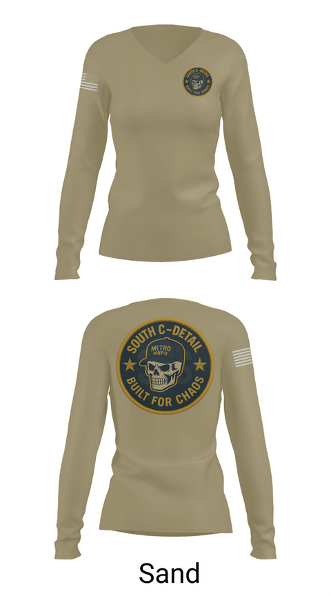 Womens Long Sleeve Vneck Shirt, South C Detail, , Teamtime, Team time, sublimation, custom sports apparel, team uniforms, spirit wear, spiritwear, sports uniforms, custom shirts, team store, custom team store, fundraiser sports, apparel fundraiser