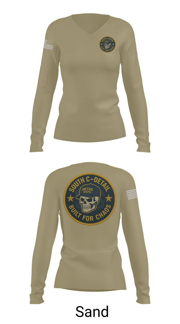 Womens Long Sleeve Vneck Shirt, South C Detail, , Teamtime, Team time, sublimation, custom sports apparel, team uniforms, spirit wear, spiritwear, sports uniforms, custom shirts, team store, custom team store, fundraiser sports, apparel fundraiser