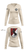 White Platoon Raging RhinosUs Army Women's Long Sleeve V-neck Shirt - 2