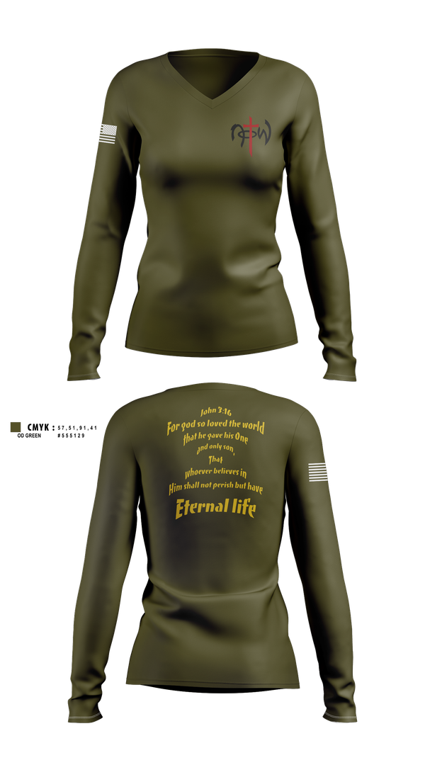 Womens Long Sleeve Vneck Shirt, 7th ESB, , Teamtime, Team time, sublimation, custom sports apparel, team uniforms, spirit wear, spiritwear, sports uniforms, custom shirts, team store, custom team store, fundraiser sports, apparel fundraiser