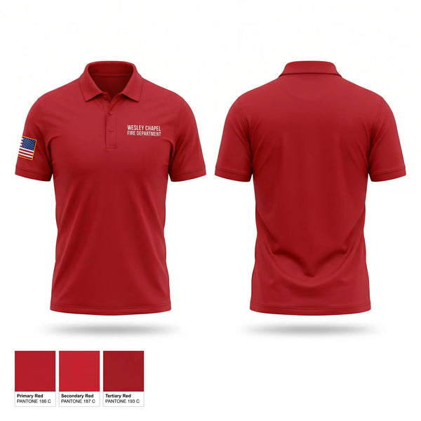 Short Sleeve Performance Polo, Wesley chapel fire department, Fire Department, Teamtime, Team time, sublimation, custom sports apparel, team uniforms, spirit wear, spiritwear, sports uniforms, custom shirts, team store, custom team store, fundraiser sports, apparel fundraiser