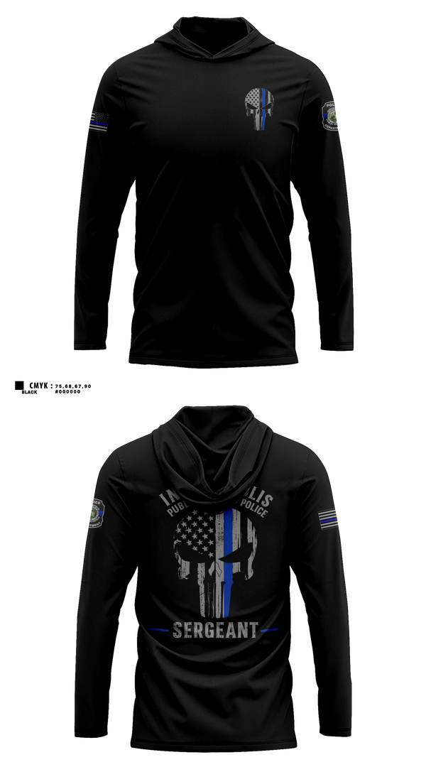 Long Sleeve hooded sunshirt, IPSPD, Police, Teamtime, Team time, sublimation, custom sports apparel, team uniforms, spirit wear, spiritwear, sports uniforms, custom shirts, team store, custom team store, fundraiser sports, apparel fundraiser