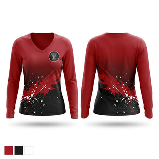 Womens Long Sleeve Vneck Shirt, Tualatin Timberwolves, Baseball, Teamtime, Team time, sublimation, custom sports apparel, team uniforms, spirit wear, spiritwear, sports uniforms, custom shirts, team store, custom team store, fundraiser sports, apparel fundraiser