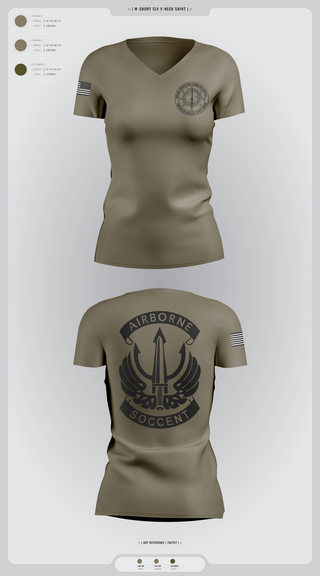 Womens Short Sleeve Vneck Shirt, SOCCENT IWD, Army, Teamtime, Team time, sublimation, custom sports apparel, team uniforms, spirit wear, spiritwear, sports uniforms, custom shirts, team store, custom team store, fundraiser sports, apparel fundraiser